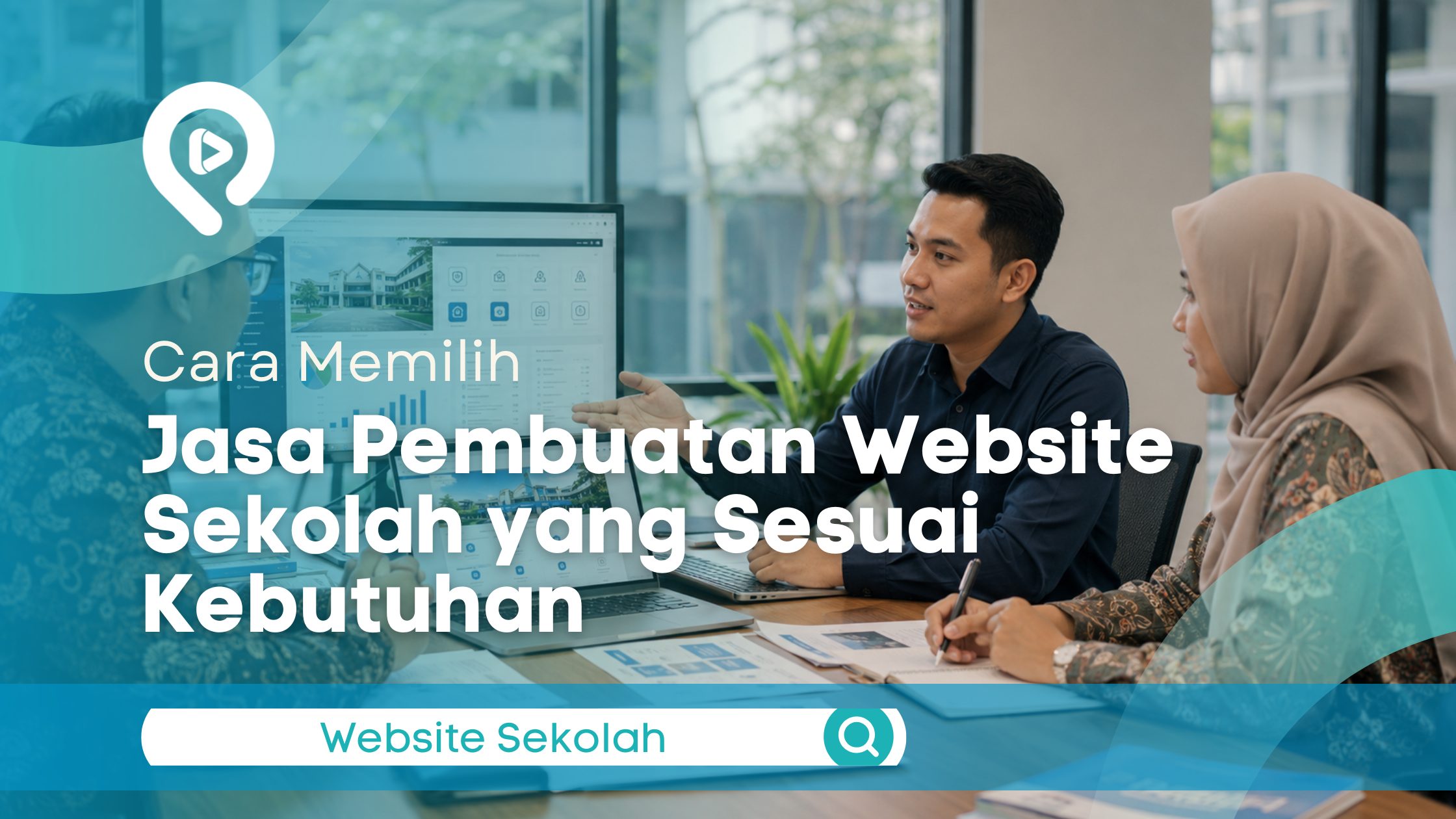 Ilustrasi jasa pembuatan website sekolah untuk mendukung kebutuhan digital pendidikan modern.